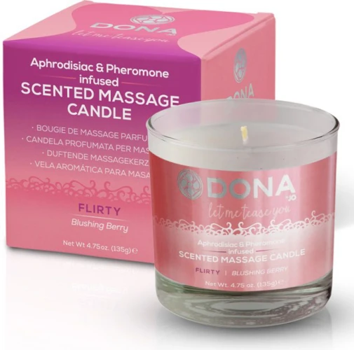 Массажная свеча DONA Flirty Blushing Berry - 135 гр.