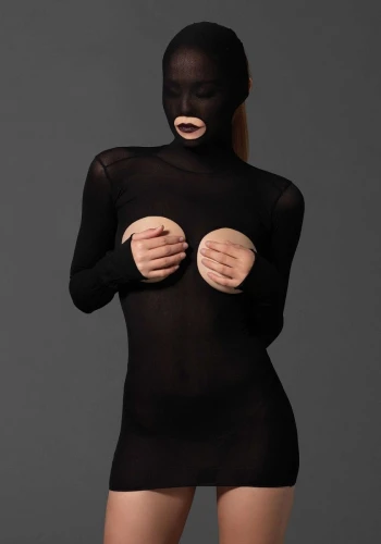 Мини платье-маска MASKED CUPLESS MINI DRESS