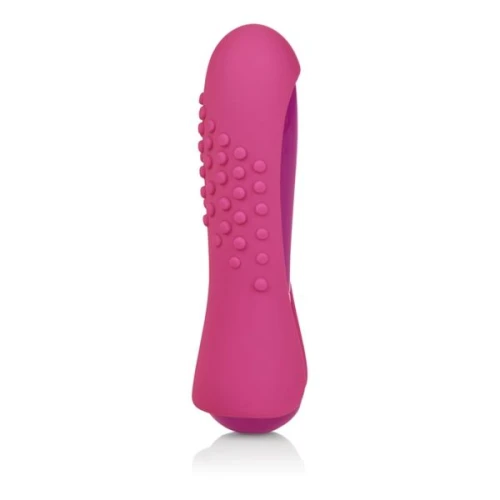 Розовый мини-вибромассажер с двумя сменными насадками Io Pink - 10,7 см.