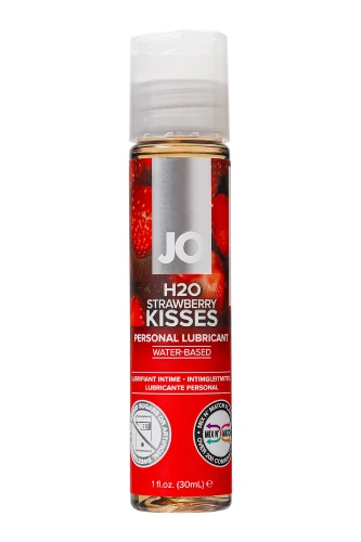 Смазка с ароматом клубники JO Flavored Strawberry Kiss - 30 мл.