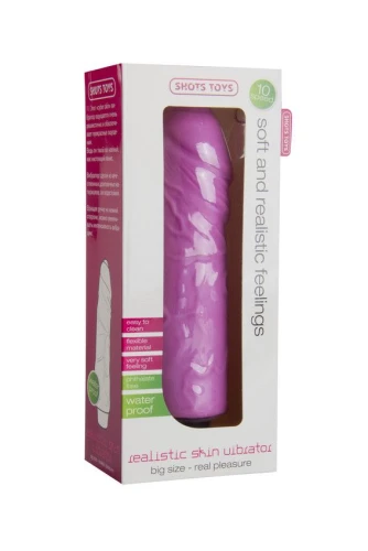 Розовый вибратор Realistic Skin Vibrator Big - 22 см.
