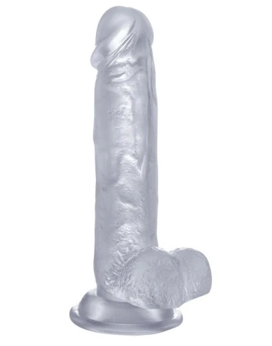 Прозрачный фаллоимитатор Realistic Cock 8" With Scrotum - 20 см.