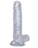 Прозрачный фаллоимитатор Realistic Cock 8" With Scrotum - 20 см.