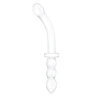 Прозрачный ребристый двусторонний стимулятор Ribbed G-Spot - 20 см.