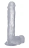 Прозрачный фаллоимитатор Realistic Cock 9" With Scrotum - 23,5 см.