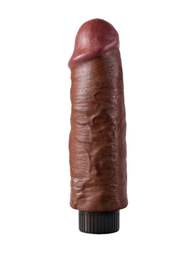 Коричневый вибратор 6" Vibrating Cock - 17,8 см.