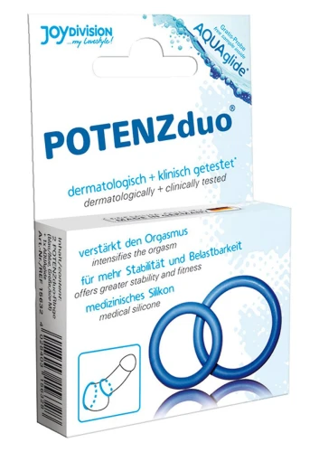 Комплект из двух синих эрекционных колец разного размера PROTENZduo