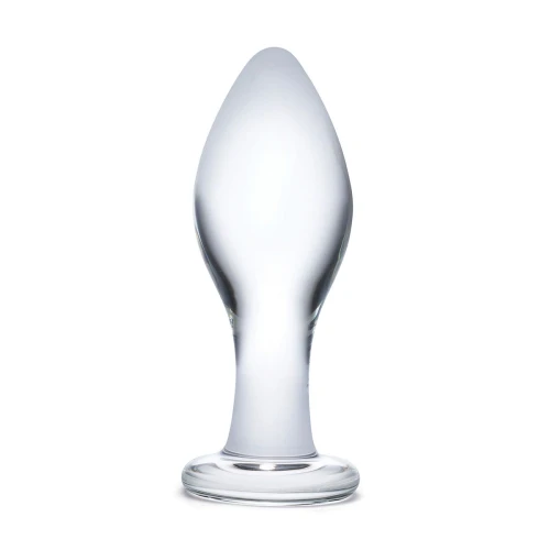 Прозрачная округлая анальная пробка Classic Glass Butt Plug - 10 см.