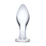 Прозрачная округлая анальная пробка Classic Glass Butt Plug - 10 см.