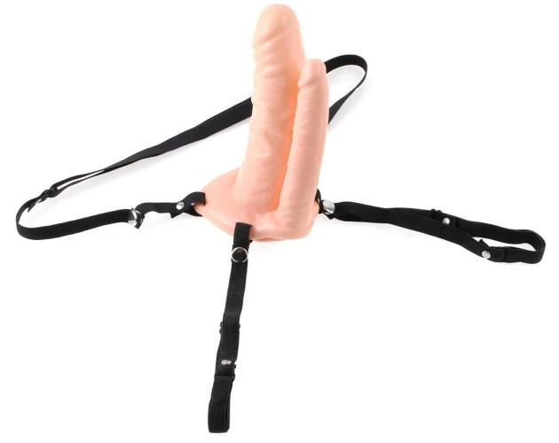 Полый страпон с двумя стволами 6" Double Penetrator Hollow Strap-On - 15 см.