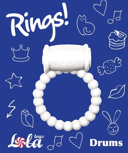 Белое эрекционное кольцо Rings Drums