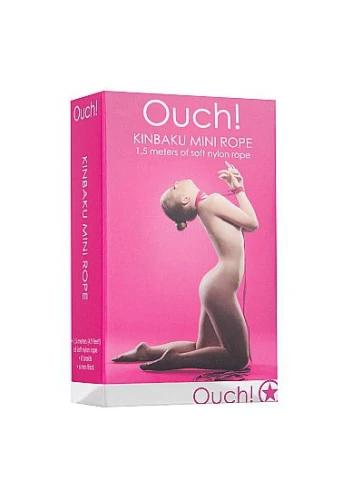 Розовая нейлоновая веревка для бандажа Kinbaku Mini - 1,5 м.