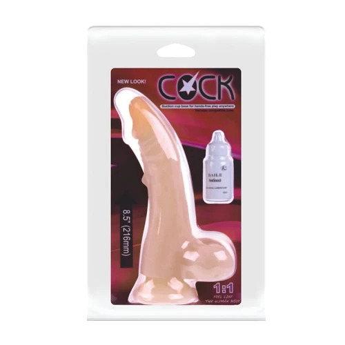 Фаллоимитатор с мошонкой New Look - 21,6 см.