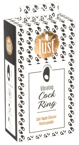 Чёрное эрекционное виброкольцо Lust Vibrating Cock Ring