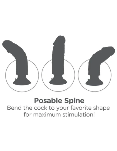 Телесный вибромассажер 10" Vibrating Cock with Balls - 25,4 см.