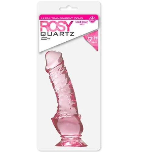 Розовый фаллоимитатор QUARTZ ROSY 7INCH PVC DONG - 18 см.