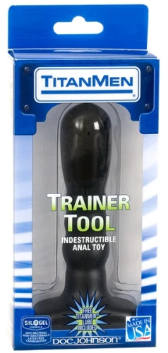 Чёрная анальная пробка TITANMEN TRAINING TOOL #2