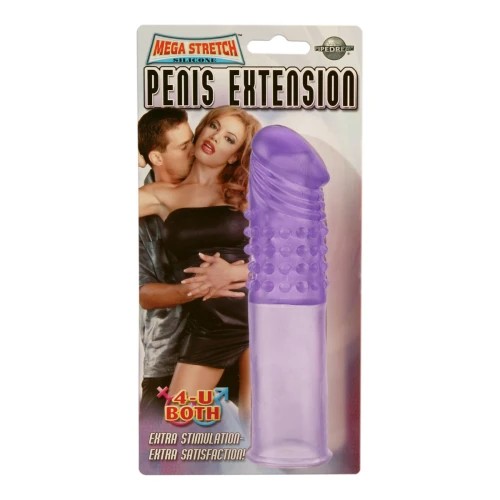 Фиолетовая насадка-удлинитель Mega Stretch Penis Extension - 16,5 см.