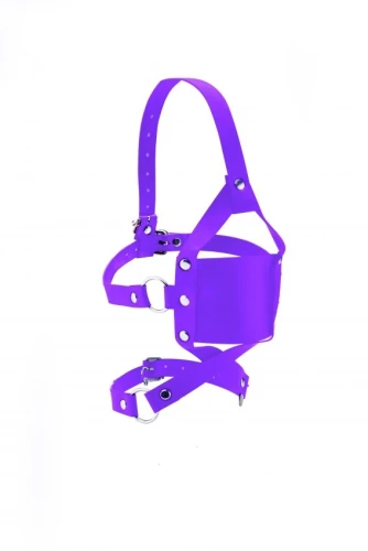Фиолетовый кожаный кляп Leather Mouth Gag