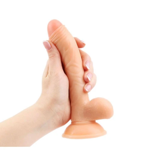 Фаллоимитатор с мошонкой Erowoman телесного цвета