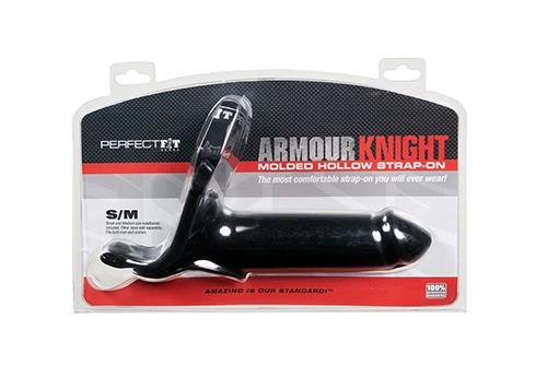 Чёрный фаллопротез Perfect Fit Armour Knight XL размера S/M - 17,8 см.