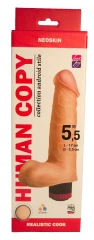 Телесный вибромассажёр HUMAN COPY 5,5" - 17 см.