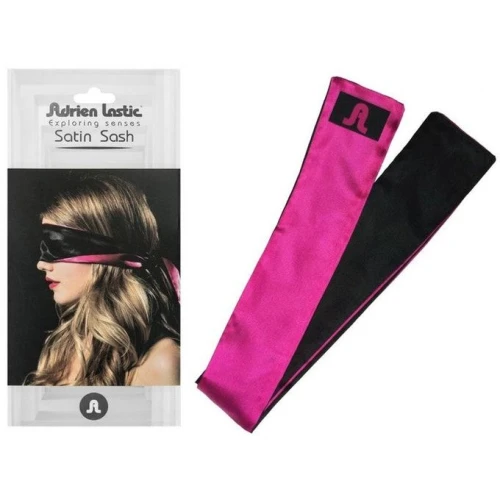 Чёрно-розовая атласная повязка на глаза Satin Sash