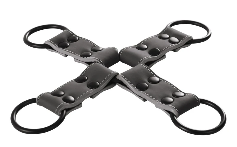 Чёрная крестообразная связка Bondage Hogtie