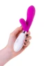Розовый силиконовый вибратор с клиторальным стимулятором A-Toys Mady - 20,4 см.