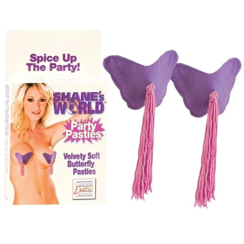 Фиолетовые пэстисы в форме бабочек с кистями Pasties Purple Butterfly