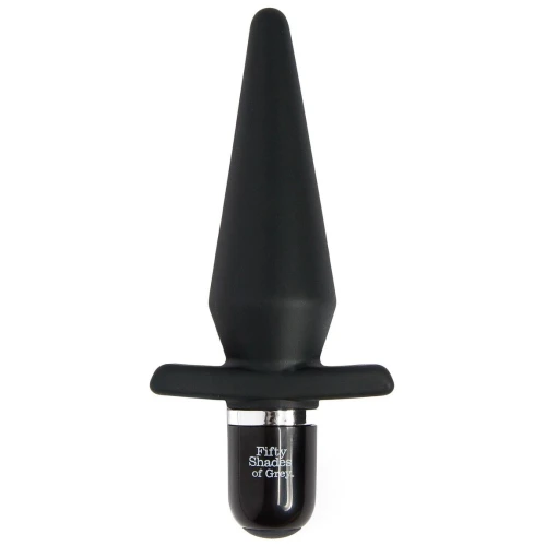 Чёрная анальная пробка с вибрацией Delicious Fullness Vibrating Butt Plug - 14 см.