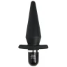 Чёрная анальная пробка с вибрацией Delicious Fullness Vibrating Butt Plug - 14 см.