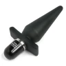 Чёрная анальная пробка с вибрацией Delicious Fullness Vibrating Butt Plug - 14 см.