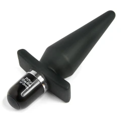 Чёрная анальная пробка с вибрацией Delicious Fullness Vibrating Butt Plug - 14 см.