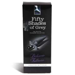 Чёрная анальная пробка с вибрацией Delicious Fullness Vibrating Butt Plug - 14 см.