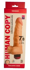 Телесный вибромассажёр HUMAN COPY 7,8" - 19 см.