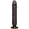 Коричневый вибратор The Realistic Cock ULTRASKYN Without Balls Vibrating 10” - 29,2 см.