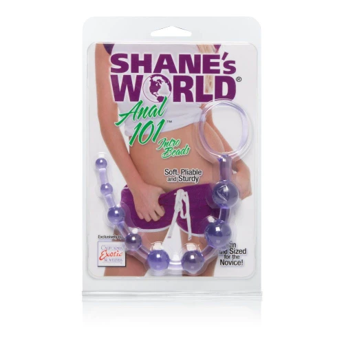 Фиолетовая анальная цепочка Shane's World Anal 101 Intro Beads - 21 см.