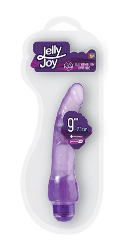 Фиолетовый вибратор-реалистик JELLY JOY 9INCH 10 RHYTHMS PURPLE - 23 см.