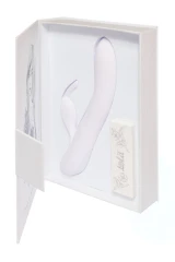 Белый вибратор Love story White Rabbit с клиторальным зайчиком - 21 см.