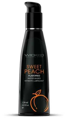 Лубрикант с ароматом спелого персика WICKED AQUA Sweet Peach - 120 мл.