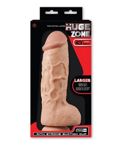 Телесный фаллоимитатор 10INCH GIANT PVC DONG WITH SUCTION CUP - 25 см.