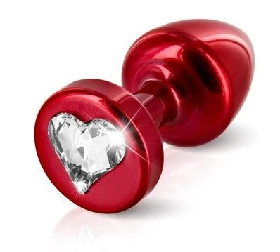 Красная анальная пробка с кристаллом-сердцем Anni R Heart Red T1 - 6 см.