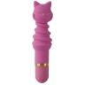 Рзовый 10-режимный вибромассажер The Kinky Kat - 14 см.