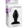Чёрная анальная пробка среднего размера Large Silicone Plug - 13 см.