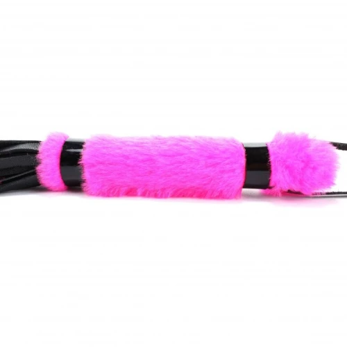 Нежная плеть с розовым мехом BDSM Light - 43 см.