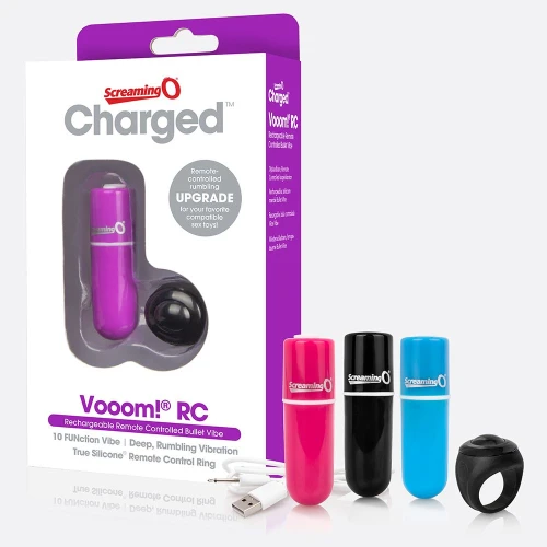 Чёрная перезаряжаемая вибропуля CHARGED VOOOM REMOTE CONTROL BULLET