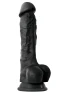 Чёрный фаллоимитатор на присоске Colours Pleasures 7" Dildo - 22,3 см.
