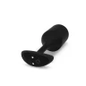 Чёрная пробка для ношения с вибрацией Snug Plug 4 - 14 см.