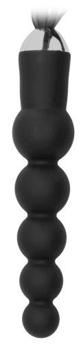 Чёрная плеть с рукоятью-елочкой Whip with Curved Silicone Dildo - 49,5 см.